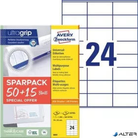   Etikett, univerzális, 70x36 mm, AVERY ZWECKFORM, "Sparpack" 1560 etikett/csomag