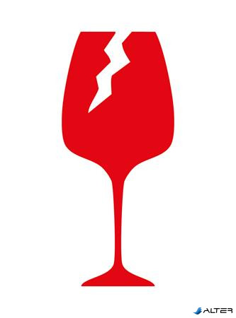 Jelölő, pohármatrica, 'Törékeny, óvatosan kezelendő!', 74x100 mm, piros, AVERY ZWECKFORM, 200 etikett/csomag