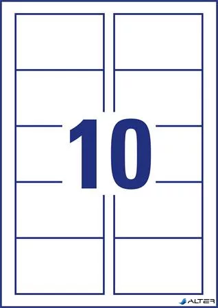 Névjegykártya, 85x54 mm, 185 g, mikroperforált, AVERY ZWECKFORM, 100 db/csomag