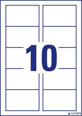 Névjegykártya, 85x54 mm, 185 g, mikroperforált, AVERY ZWECKFORM, 250 db/csomag