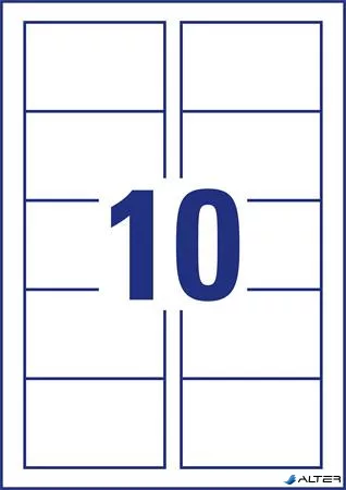 Névjegykártya, 85x54 mm, 200 g, mikroperforált, AVERY ZWECKFORM, 100 db/csomag