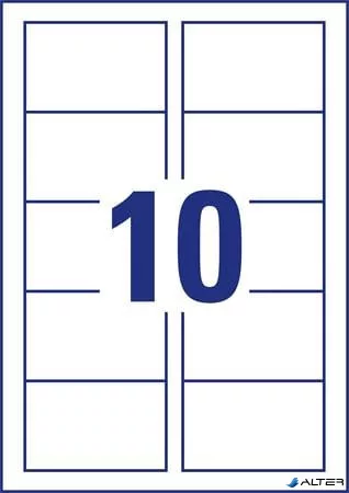 Névjegykártya, 85x54 mm, 200 g, mikroperforált, AVERY ZWECKFORM, 100 db/csomag