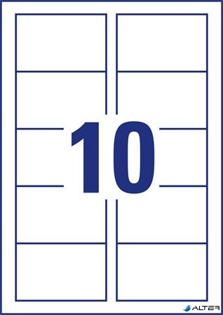 Névjegykártya, 85x54 mm, 220 g, mikroperforált, AVERY ZWECKFORM, 250 db/csomag