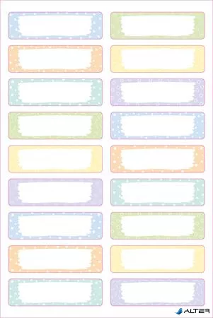 Ruhacímke, műanyag, iskolai, 45x13 mm, kézzel írható, AVERY ZWECKFORM, pasztell, 36 címke/csomag
