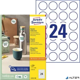   Etikett, univerzális, 40 mm, kör, AVERY ZWECKFORM, 2400 etikett/csomag