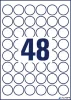 Etikett, kör, 30 mm, poliészter, időjárásálló, AVERY ZWECKFORM, fehér, 960 etikett/csomag