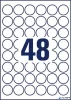 Etikett, kör, 30 mm, poliészter, időjárásálló, AVERY ZWECKFORM, fehér, 960 etikett/csomag