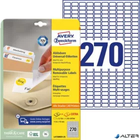   Etikett, univerzális, eltávolítható, 17,8x10 mm, AVERY ZWECKFORM, 8100 etikett/csomag