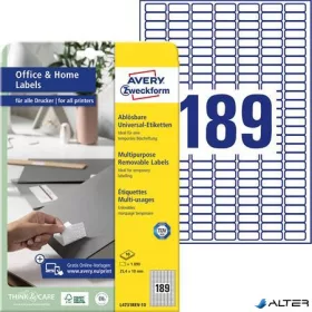   Etikett, univerzális, eltávolítható, 25,4x10 mm, AVERY ZWECKFORM, 1890 etikett/csomag