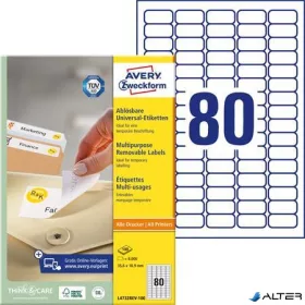   Etikett, univerzális, eltávolítható, 35,6x16,9 mm, AVERY ZWECKFORM, 8000 etikett/csomag