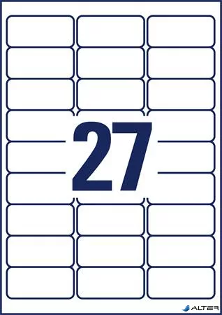 Etikett, univerzális, eltávolítható, 63,5x29,6 mm, AVERY ZWECKFORM, 810 etikett/csomag