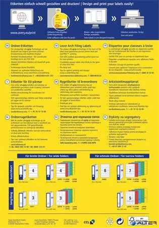 Iratrendező etikett, univerzális, 61x192 mm, AVERY ZWECKFORM, 400 etikett/csomag
