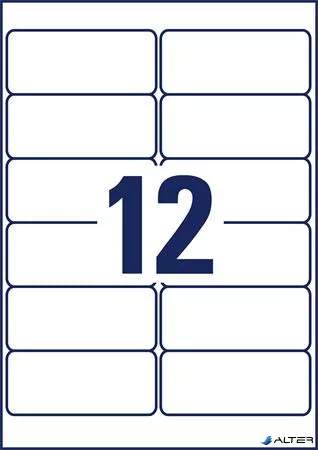 Etikett, 99,1x42,3 mm, poliészter, AVERY ZWECKFORM, átlátszó, 300 etikett/csomag