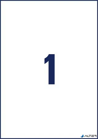 Etikett, 210x297 mm, poliészter, időjárásálló, 210x297 mm, AVERY ZWECKFORM, fehér, 20 etikett/csomag