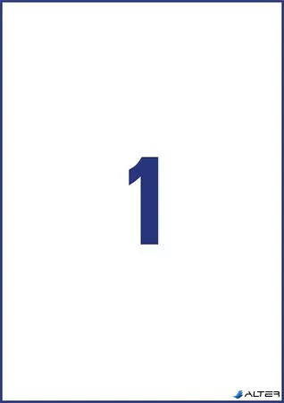 Etikett, 210x297 mm, poliészter, időjárásálló, etávolítható, AVERY ZWECKFORM, fehér, 20 etikett/csomag