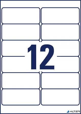 Etikett, 99,1x42,3 mm, poliészter, időjárásálló, AVERY ZWECKFORM, fehér, 240 etikett/csomag