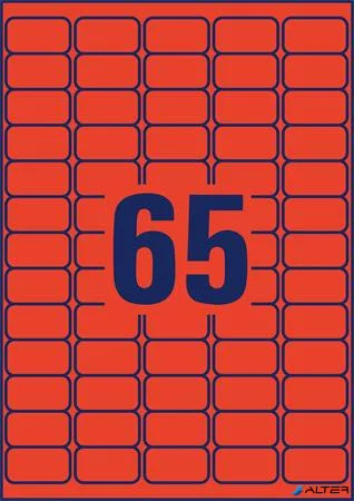 Etikett, univerzális, 38,1x 21,2mm, eltávolítható, kerekített sarkú, AVERY ZWECKFORM, 1300 etikett/csomag, piros