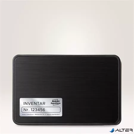 Etikett, 96x50,8 mm, poliészter, időjárásálló, AVERY ZWECKFORM, ezüst, 200 etikett/csomag