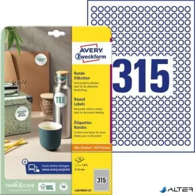   Etikett, univerzális, 10 mm, kör, eltávolítható, AVERY ZWECKFORM, 7875 etikett/csomag
