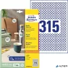 Etikett, univerzális, 10 mm, kör, eltávolítható, AVERY ZWECKFORM, 7875 etikett/csomag