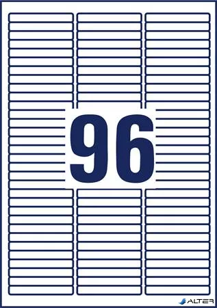 Etikett, univerzális, 63,5x8,5 mm, eltávolítható, kerekített sarkú, AVERY ZWECKFORM, 2400 etikett/csomag