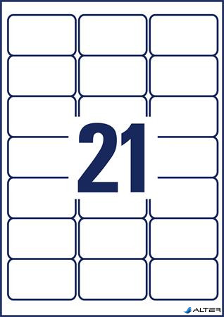 Etikett, univerzális, 63,5x38,1 mm, eltávolítható, kerekített sarkú, AVERY ZWECKFORM, 630 etikett/csomag