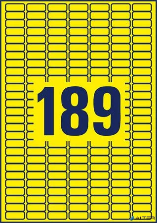 Etikett, univerzális, 25,4x10 mm, eltávolítható, kerekített sarkú, AVERY ZWECKFORM, 3780 etikett/csomag, sárga