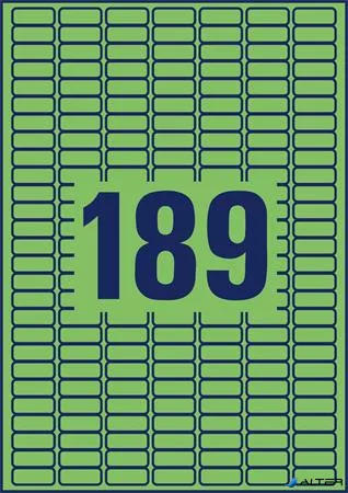 Etikett, univerzális, 25,4x10 mm, eltávolítható, kerekített sarkú, AVERY ZWECKFORM, 3780 etikett/csomag, zöld