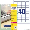 Etikett, eltávolíthatatlan, 45,7x25,4 mm, AVERY ZWECKFORM, 800 etikett/csomag