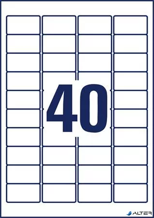 Etikett, eltávolíthatatlan, 45,7x25,4 mm, AVERY ZWECKFORM, 800 etikett/csomag