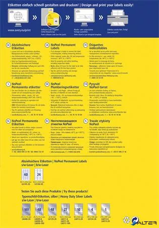 Etikett, eltávolíthatatlan, 45,7x25,4 mm, AVERY ZWECKFORM, 800 etikett/csomag