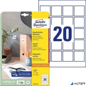   Etikett, univerzális, 45x45 mm, AVERY ZWECKFORM, 500 etikett/csomag