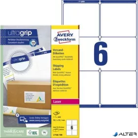   Etikett, univerzális, 99,1x93,1 mm, kerekített sarkú, AVERY ZWECKFORM, 600 etikett/csomag
