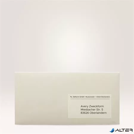 Etikett, poliészter, 38x21,2 mm, kerekített sarkú, AVERY ZWECKFORM, átlátszó, 1625 etikett/csomag