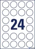 Etikett, 40 mm, kör, poliészter, AVERY ZWECKFORM, átlátszó, 600 etikett/csomag