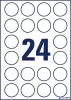 Etikett, 40 mm, kör, poliészter, AVERY ZWECKFORM, átlátszó, 600 etikett/csomag