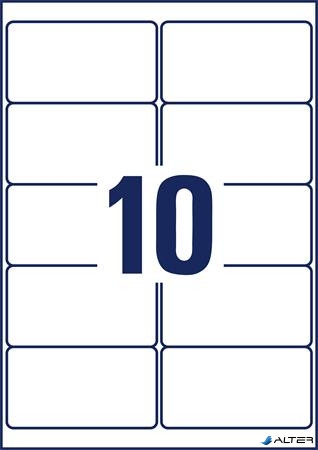 Etikett, 96x50,8 mm, poliészter, AVERY ZWECKFORM, átlátszó, 250 etikett/csomag