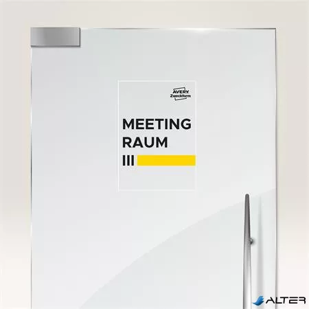 Etikett, 210x297 mm, poliészter, AVERY ZWECKFORM, átlátszó, 25 etikett/csomag