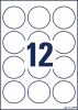 Etikett, 60 mm, kör, poliészter, AVERY ZWECKFORM, átlátszó, 300 etikett/csomag