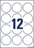 Etikett, 60 mm, kör, poliészter, AVERY ZWECKFORM, átlátszó, 300 etikett/csomag