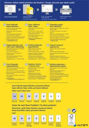 Etikett, univerzális, 45,7x21,2 mm, extra erős, AVERY ZWECKFORM, 960 etikett/csomag