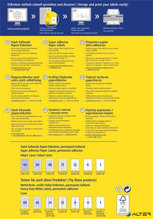 Etikett, univerzális, 105x148 mm, extra erős, AVERY ZWECKFORM, 80 etikett/csomag