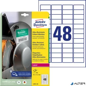   Etikett, univerzális, 45,7x21,2 mm, extra erős, polietilén,  AVERY ZWECKFORM, 480 etikett/csomag