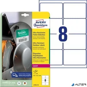   Etikett, univerzális, 99,1x67,7 mm, extra erős, polietilén, AVERY ZWECKFORM, 80 etikett/csomag