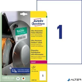   Etikett, univerzális, 210x297 mm, extra erős, polietilén, AVERY ZWECKFORM, 10 etikett/csomag