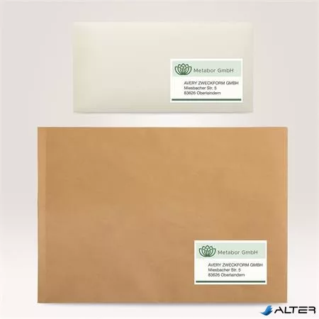 Etikett, univerzális, 210x148 mm, újrahasznosított, AVERY ZWECKFORM, 20 etikett/csomag