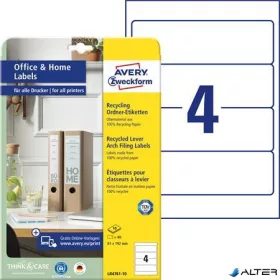   Iratrendező etikett, univerzális, 61x192 mm, újrahasznosított, AVERY ZWECKFORM, 40 etikett/csomag