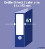 Iratrendező etikett, univerzális, 61x192 mm, AVERY ZWECKFORM, 40 etikett/csomag