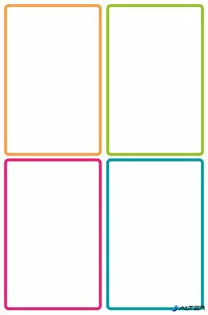 Címke, műanyag, iskolai, 68x46 mm, kézzel írható, AVERY ZWECKFORM, színes 8 címke/csomag