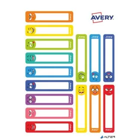   Etikett, tollcímke, 50x10 mm, kézzel írható, AVERY ZWECKFORM, vicces-színes, 30 etikett/csomag